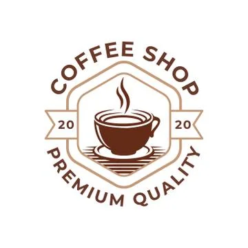 Coffee Logo design vector illustration. Retro Vintage Coffee Logo vector desi Stock Illustration