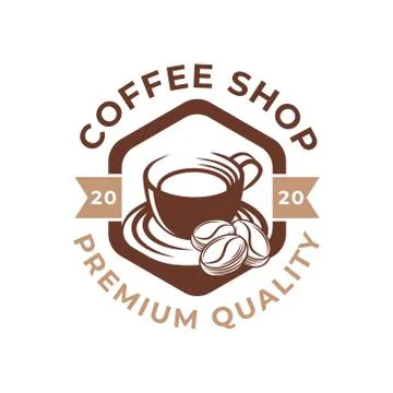 Coffee Logo design vector illustration. Retro Vintage Coffee Logo vector desi Stock Illustration