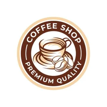 Coffee Logo design vector illustration. Retro Vintage Coffee Logo vector desi Stock Illustration