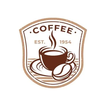 Coffee Logo design vector illustration. Retro Vintage Coffee Logo vector desi Ilustração Stock