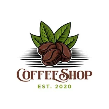 Coffee Logo design vector illustration. Vintage Coffee Logo vector design con Stock Illustration