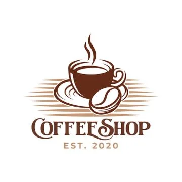 Coffee Logo design vector illustration. Vintage Coffee Logo vector design con Stock Illustration