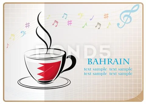 Coffee logo made from the flag of Bahrain Illustration #137847112