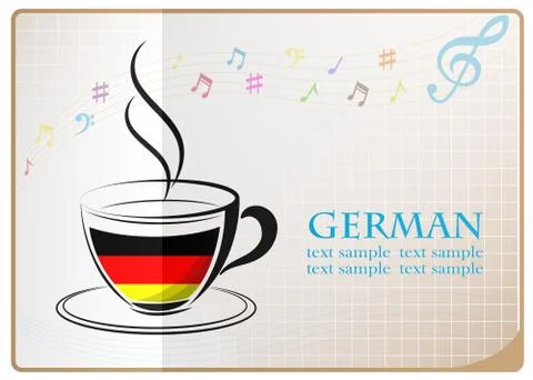 Coffee logo made from the flag of German Stock Illustration