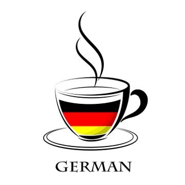 Coffee logo made from the flag of German Stock Illustration