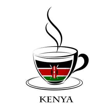 Coffee logo made from the flag of Kenya Stock Illustration