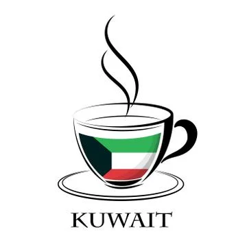 Coffee logo made from the flag of Kuwait Stock Illustration