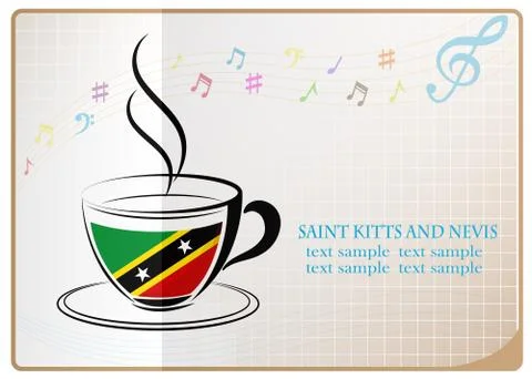 Coffee logo made from the flag of Saint Kitts and Nevis Stock Illustration