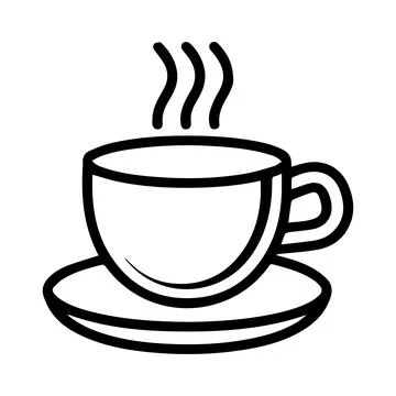 Coffee logo or modern line icon. Vector line art and icon design with bold .. Stock Illustration