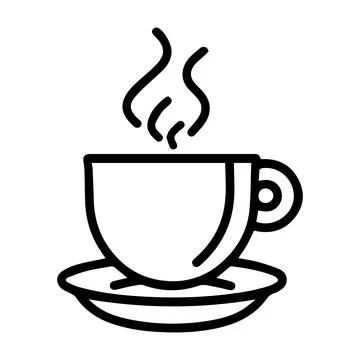 Coffee logo or modern line icon. Vector line art and icon design with bold .. Stock Illustration
