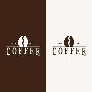 Coffee Logo, Simple Caffeine Drink Design from Coffee Beans, for Cafe, Bar,.. Stock Illustration