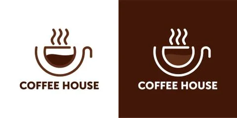 Coffee logo template with stylized cup. coffee logo design Stock Illustration