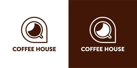 Coffee logo template with stylized cup. coffee logo design Stock Illustration
