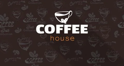 Coffee logo text background . Perfect design for headline, and banner Stock Illustration