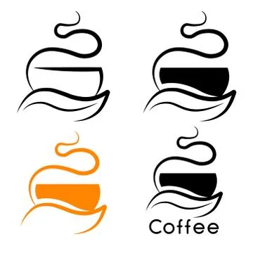 Coffee logotype. Stylized coffee cup icon. Vector illustration Stock Illustration
