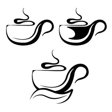 Coffee logotype. Stylized coffee cup icon. Vector illustration Stock Illustration