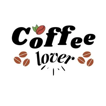 Coffee lover background with coffee bean and typography of coffee lover text. Stock Illustration