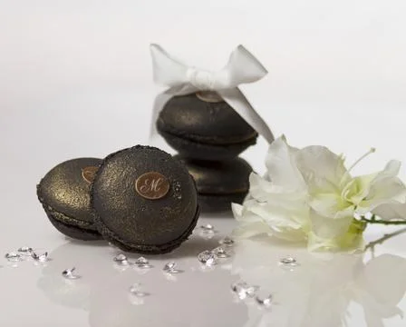 Coffee macarons Stock Photos