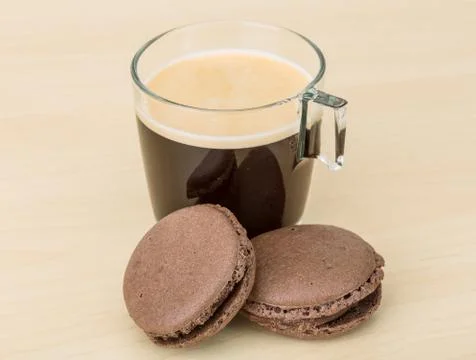 Coffee with macaroons Stock Photos