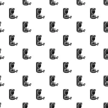 Coffee machine and cup brewing seamless pattern background Stock Illustration