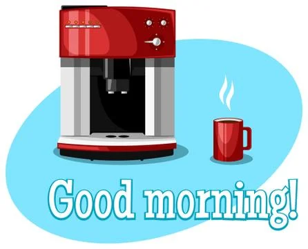Coffee Machine and Cup Stock Illustration