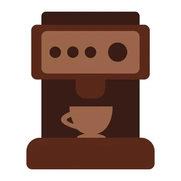 Coffee machine and a cup in solid style Stock Illustration