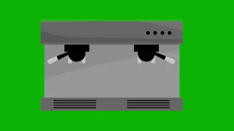 Coffee Machine Animation | Coffee Pouring Into Cup | Green Screen Background Stock Footage 314919252