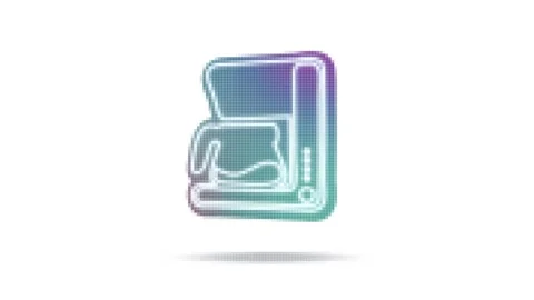 Coffee machine. Appliances. Animation. White background. Stock Footage 262225816