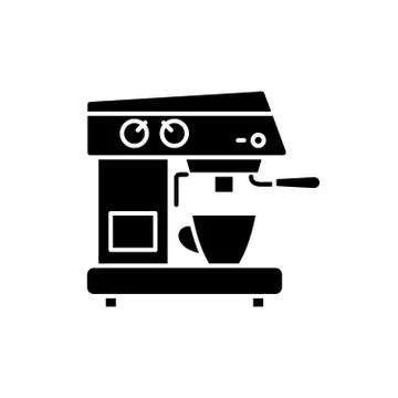 Coffee machine black icon, vector sign on isolated background. Coffee machine Stock Illustration