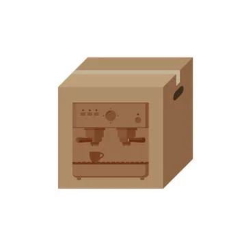 Coffee machine in box Stock Illustration