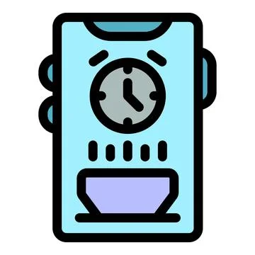 Coffee machine brewing a cup of coffee at a specific time Stock Illustration