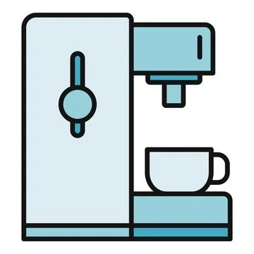Coffee machine brewing espresso icon for morning beverage Stock Illustration