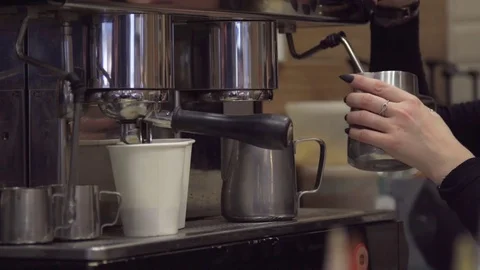 Coffee machine brewing hot fresh coffee Video stock 73364040
