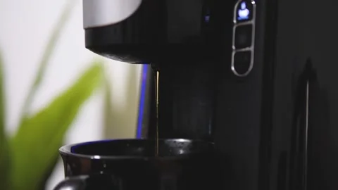 Coffee machine with capsule. Pouring coffee Stock Footage 257010004