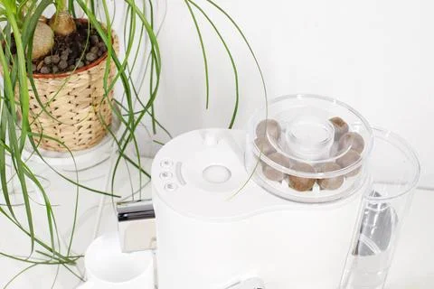 Coffee machine with coffee capsules top view Stock-Fotos