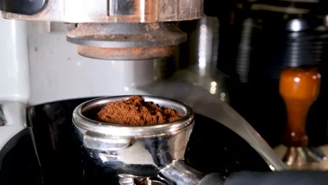 Coffee machine. coffee machine service. Making a cup of strong coffee in a Stock Footage 144063810