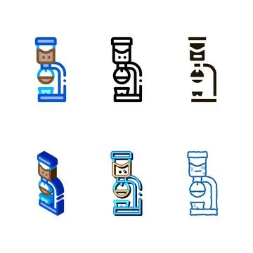 Coffee machine device icon looks vector outline Illustrazione stock