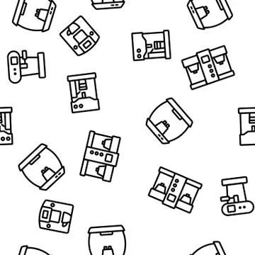 Coffee Machine Device Vector Seamless Pattern Stock Illustration