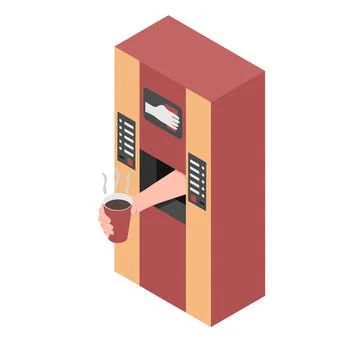 A coffee machine is dispensing coffee. Stock Illustration