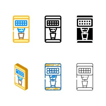 Coffee machine electronic device color icon vector series Stock Illustration