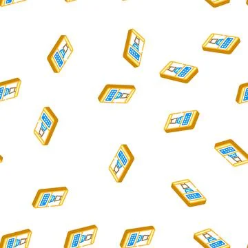 Coffee machine electronic device isometric icon seamless pattern Stock Illustration