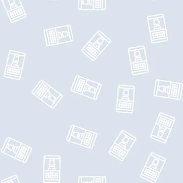 Coffee machine electronic device line vector seamless pattern 스톡 일러스트