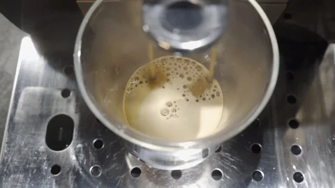 Coffee machine ends cooking cappuccino Stock Footage 101661184