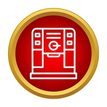 Coffee machine espresso maker kitchen appliance vector icon Stock Illustration