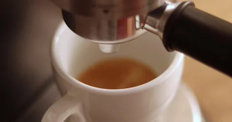 Coffee machine filling a cup with. Making coffee by coffee machine into cup,  Stock-Footage 300364615