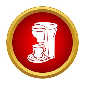 Coffee machine filling cup vector icon design Illustrazione stock