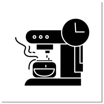 Coffee machine glyph icon Stock Illustration
