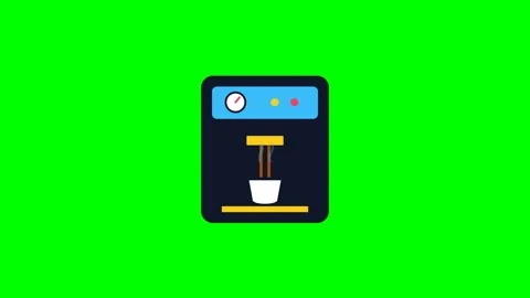 Coffee machine grid pattern animation on green screen background Stock Footage 346968276