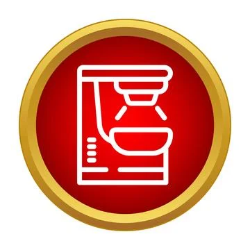 Coffee machine icon brewing hot morning beverage Stock Illustration