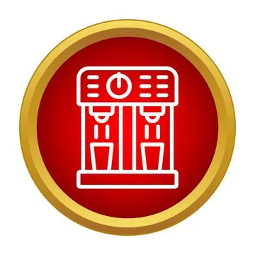 Coffee machine icon brewing two beverages Illustrazione stock